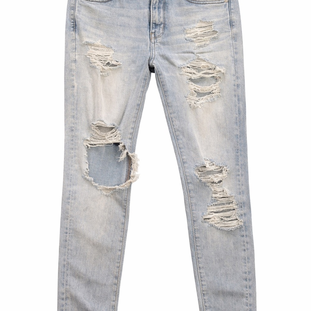 American Eagle Outfitters Light Blue Distressed Skinny Jeans